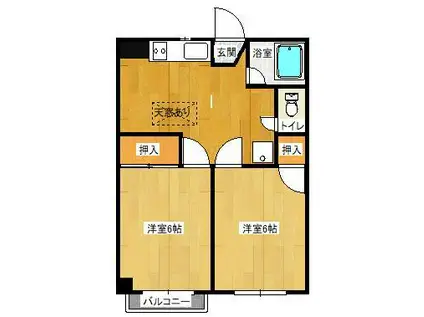 SFビル(2DK/2階)の間取り写真