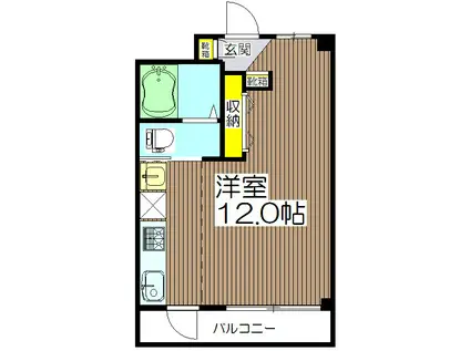たちばなマンション(ワンルーム/2階)の間取り写真