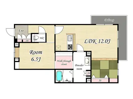 R1COURT TOYONAKA(2LDK/3階)の間取り写真