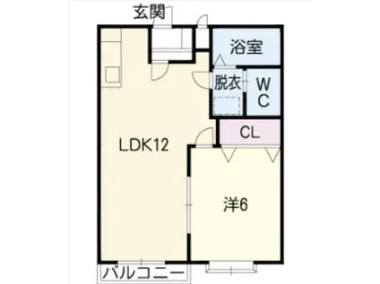 エルディム新栄B(1LDK/2階)の間取り写真