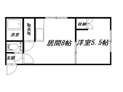 ユーハイツ永山(1DK/1階)の間取り写真