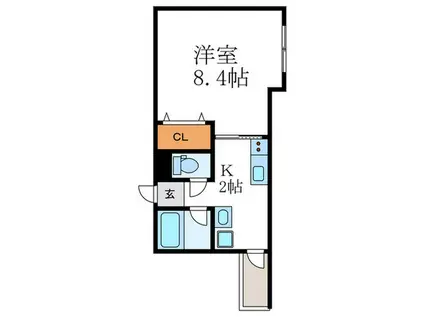 京OHBUVI(1K/3階)の間取り写真