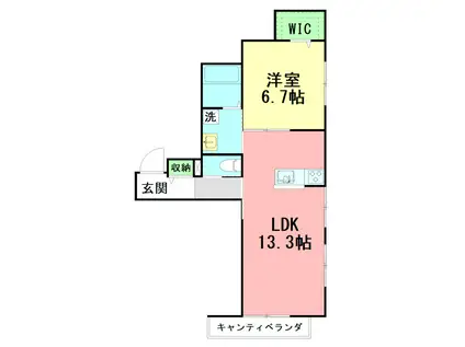 BELL SHOUNAN KATASE(1LDK/2階)の間取り写真