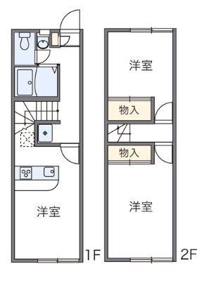 レオパレスローズガーデン(2LDK/1階)の間取り写真