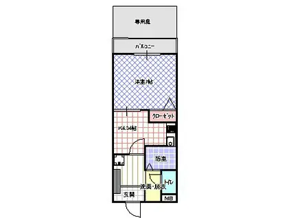 メゾンセリジェ(1DK/1階)の間取り写真