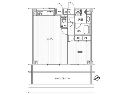 六本木デュープレックスエムズ(1LDK/6階)の間取り写真