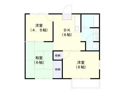 ヴィラフローラ(3DK/1階)の間取り写真