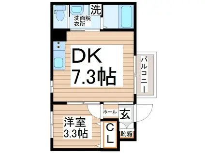 エスペランサI(1DK/1階)の間取り写真