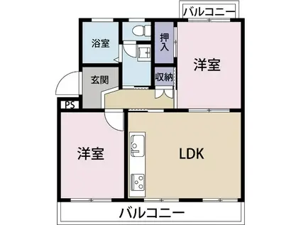 エミネンス渋谷(2LDK/1階)の間取り写真