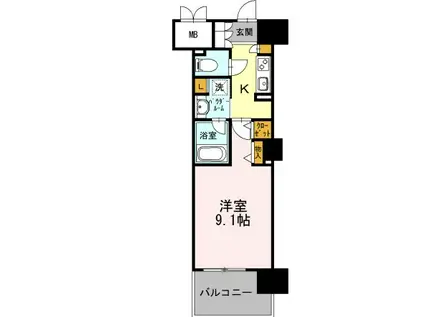 ロイヤルパークスERささしま ウエスト(1K/15階)の間取り写真