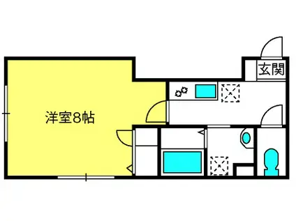 グランディール(1K/1階)の間取り写真