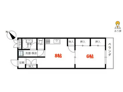 ベルメゾン本牧(1LDK/2階)の間取り写真