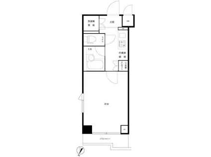 ルーブル武蔵小杉弐番館(1K/5階)の間取り写真