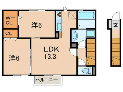 ウィット垂水(2LDK/2階)の間取り写真