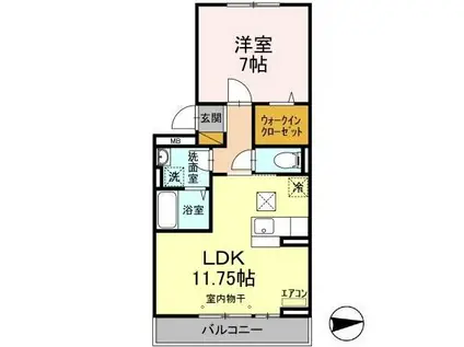 シエルブルー(1LDK/1階)の間取り写真