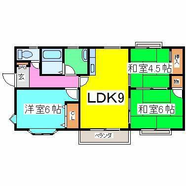レイクハイムA(3LDK/2階)の間取り写真