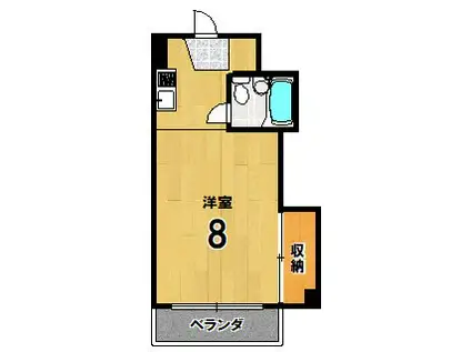 ドミトリーニシムラ(ワンルーム/3階)の間取り写真