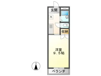 ウッドベル(1K/4階)の間取り写真