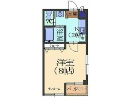 ノースヴィレッジIII(1K/3階)の間取り写真