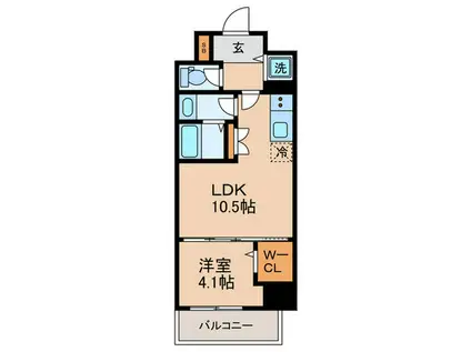 南堀江アパ-トメントシエロ(1LDK/6階)の間取り写真