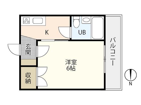 東雲ハイツ(1K/2階)の間取り写真