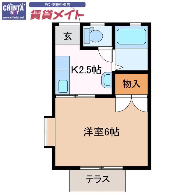 メゾンアミータ(1K/1階)の間取り写真