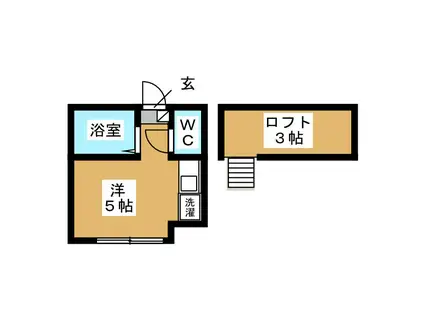 アセットホーム白楽A棟(ワンルーム/1階)の間取り写真