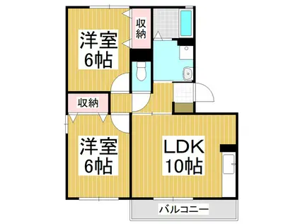 ブリリアントY A(2LDK/1階)の間取り写真