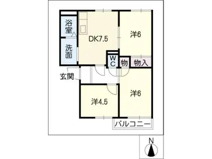 フォレスタ(3DK/2階)の間取り写真