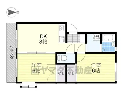 テクノTOP908(2DK/2階)の間取り写真