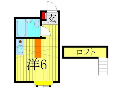 サンライズ南柏(ワンルーム/1階)の間取り写真