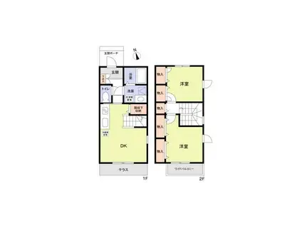 フォレストメゾン瀬田(2DK/1階)の間取り写真