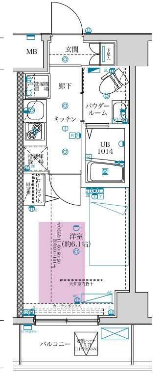 フェルクルールプレスト川崎アリビエ(1K/3階)の間取り写真