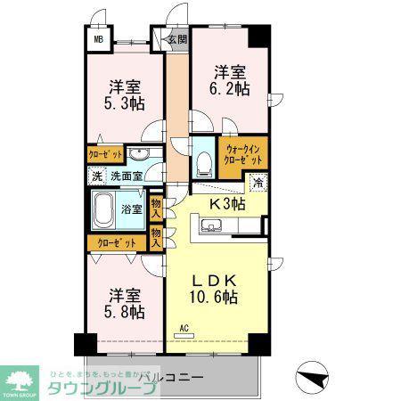 ESTACI-ON SHINOZAKI(3LDK/5階)の間取り写真