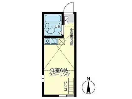 ユナイト東白楽コンパーニュの森(ワンルーム/1階)の間取り写真