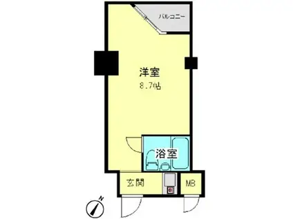 インペリアル赤坂フォラム(ワンルーム/4階)の間取り写真