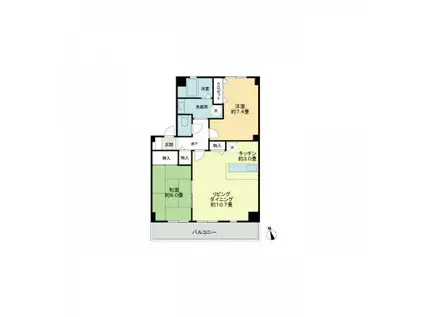 フォブール三嶋(2LDK/1階)の間取り写真