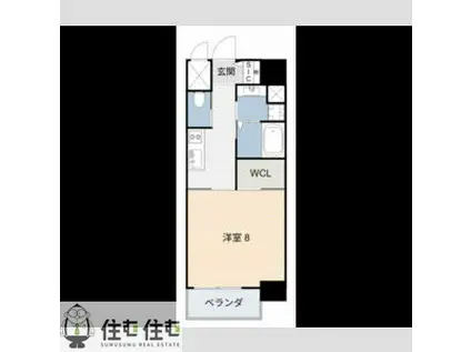 豊田駅前ビル(1K/8階)の間取り写真