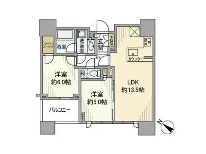 グランドミレーニア(2LDK/7階)の間取り写真