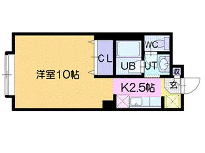 藤井ビルひばりヶ丘(1K/9階)の間取り写真