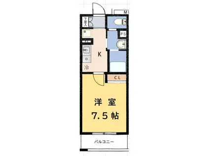 ST.WEAVE3(1K/1階)の間取り写真