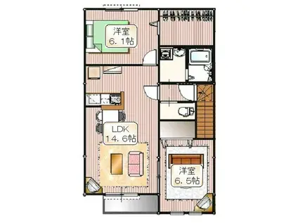 コンフォートフォレストII(2LDK/2階)の間取り写真