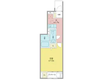 BELTA REGINA II(1K/1階)の間取り写真