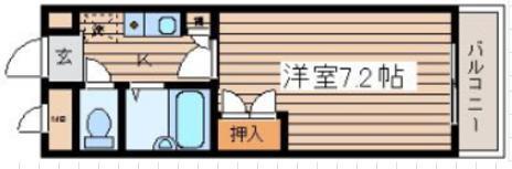 仙台旭ヶ丘ハウス(1K/3階)の間取り写真