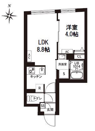 レピュア旗の台レジデンス(1LDK/5階)の間取り写真