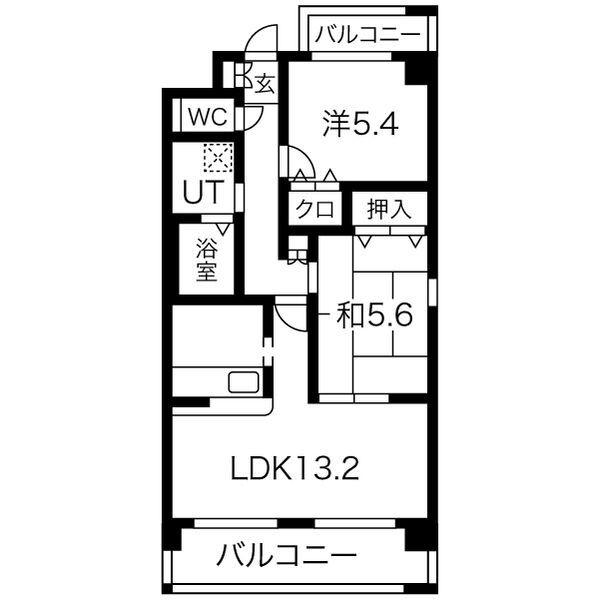 アーバンリミックス(2LDK/3階)の間取り写真