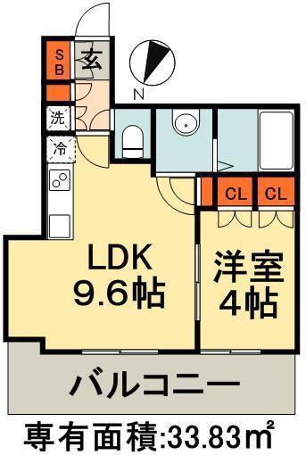 ヒューリックレジデンス千葉中央(1LDK/8階)の間取り写真