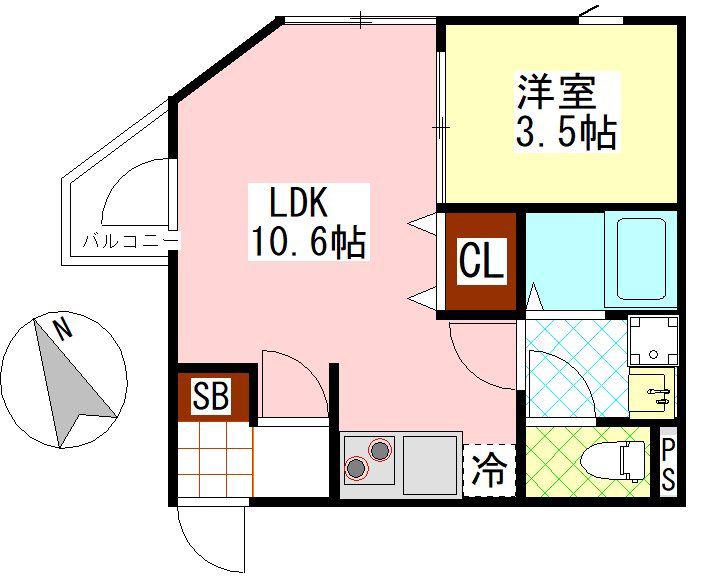 アマンド浅草(1LDK/1階)の間取り写真