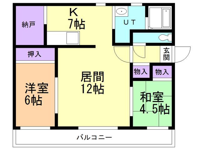 エルストファーゼ常盤II(2LDK/3階)の間取り写真