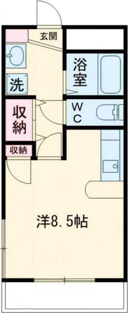 レリブ南小池(ワンルーム/1階)の間取り写真